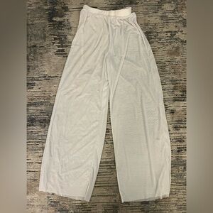 White Sheer Wide-Leg Pants